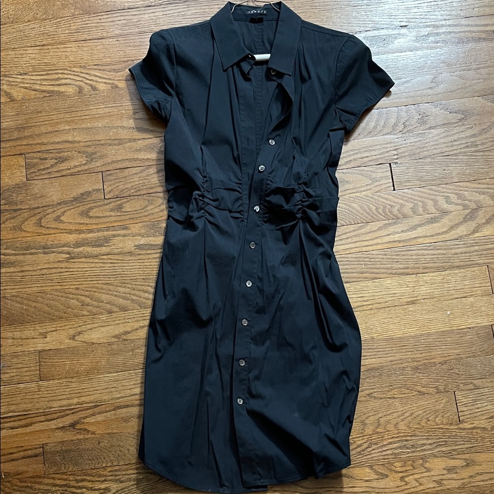 Theory Black Button-Front Dress
